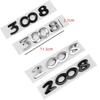 Car Sticker 2025 Hot For Peugeot 2008 3008 4008 5008 3D ABS Silver Black Logo 2008 3008 4008 5008 Emblem Car Badge Trunk Decal S