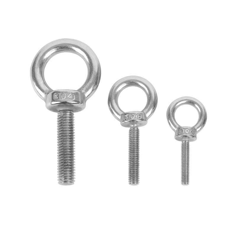 Hand-Tightened 304 Stainless Steel Lifting Eyebolt with Round Ring