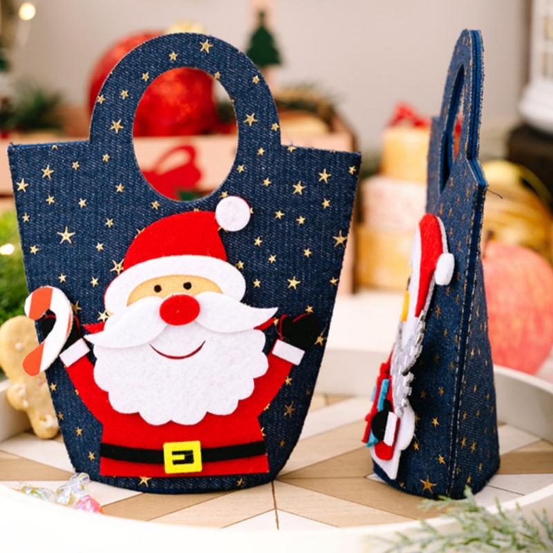 1 Piece Christmas Decoration Creative Cowboy Handbag Christmas Gift Bag Cartoon Handbag Elderly Candy Bag