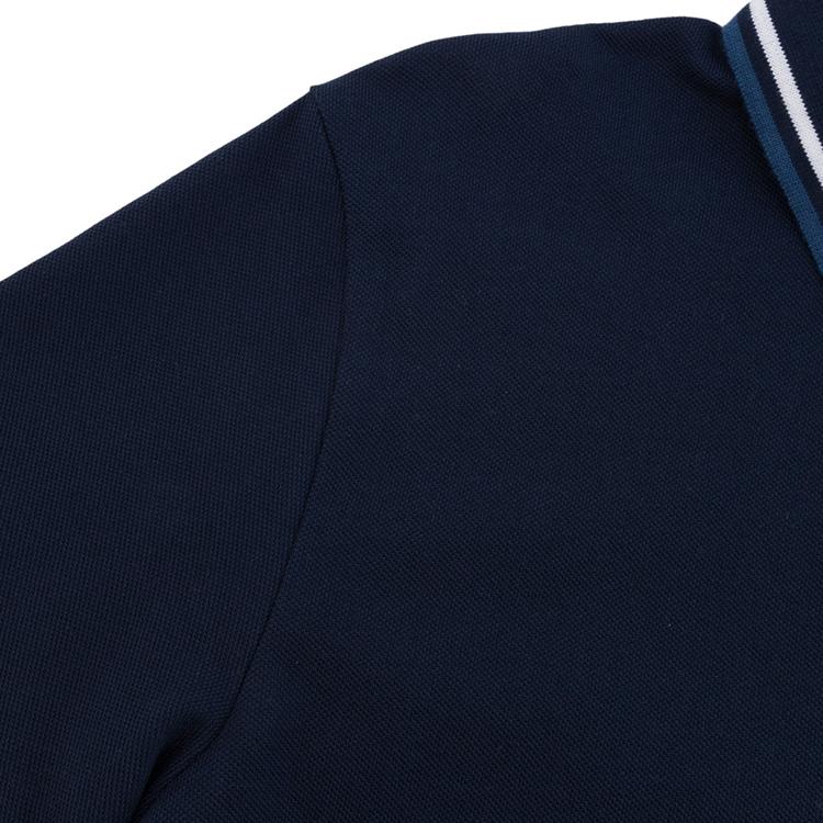 Timberland Outdoor Casual Slim Fit Striped Breathable Short Sleeve Polo Shirt Men Polo Shirts Navy-Blue A628NZ02