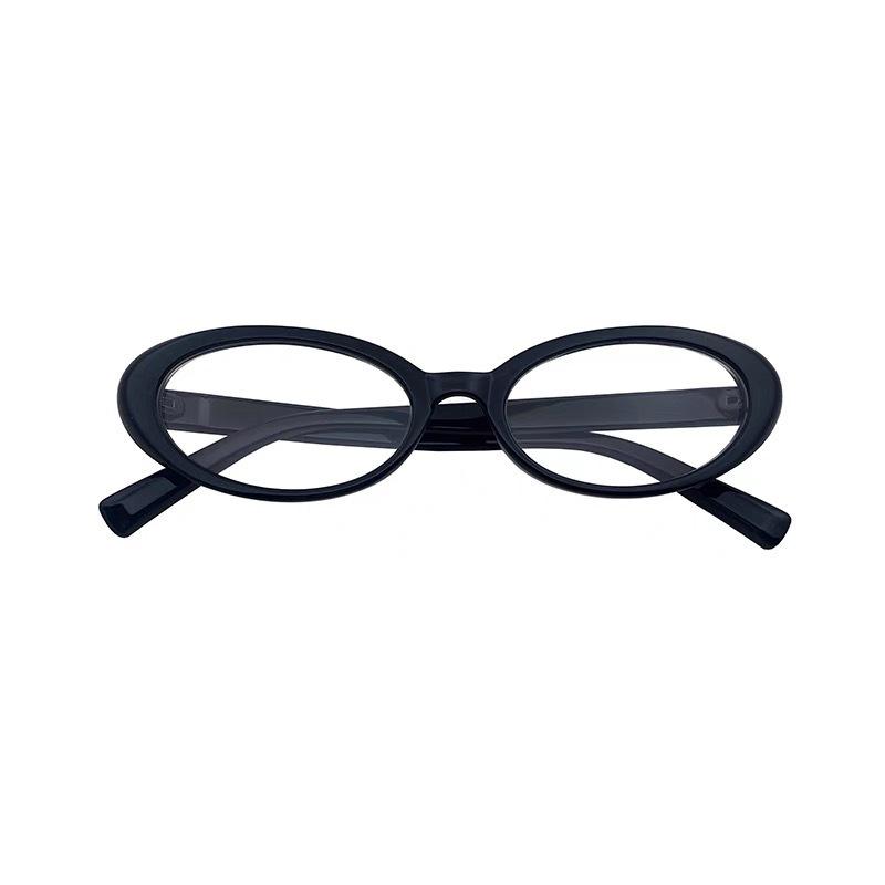 Anti-Blue Light Women'S Retro Small Oval Glasses Trend Thin Flat Glasses Glasses Frame Hair