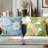 Floral Embroidered Cushion Covers 2D Flat Printed Polyester Pillowcase, Sofa Decorative Cushion Cov Headboard Pillow