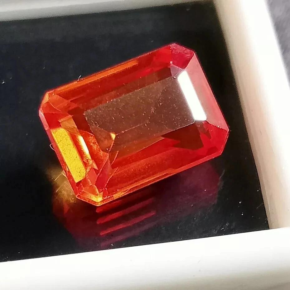 Natural Amazing Mexican Fire Opal Red Orange 5-7 Ct Emerald Cut Gemstone