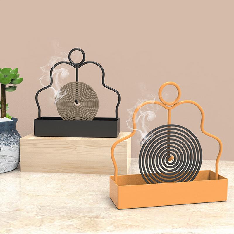 Kreativer Mückenabwehrspulenhalter mit Tablett mit Griff Sommer Tag Eisen Mückenabwehr Räucherspiralen Ständer Platte Heimdeko