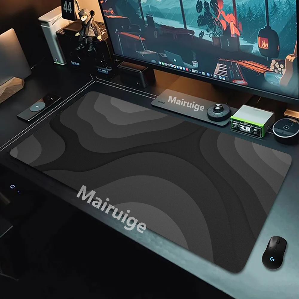 Gray Curve Mouse Pad XXL Computer Accessories Office Game Table Mats Rubber Anti-slip Gaming Keyboard Mousepads Desk Pads 40x90