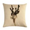 Nordic Cartoon Moose Art Oil Painting Linen Cushion Cover Living Room Sofa Car Decoration Furniture Pillow Cover 45*45Cm