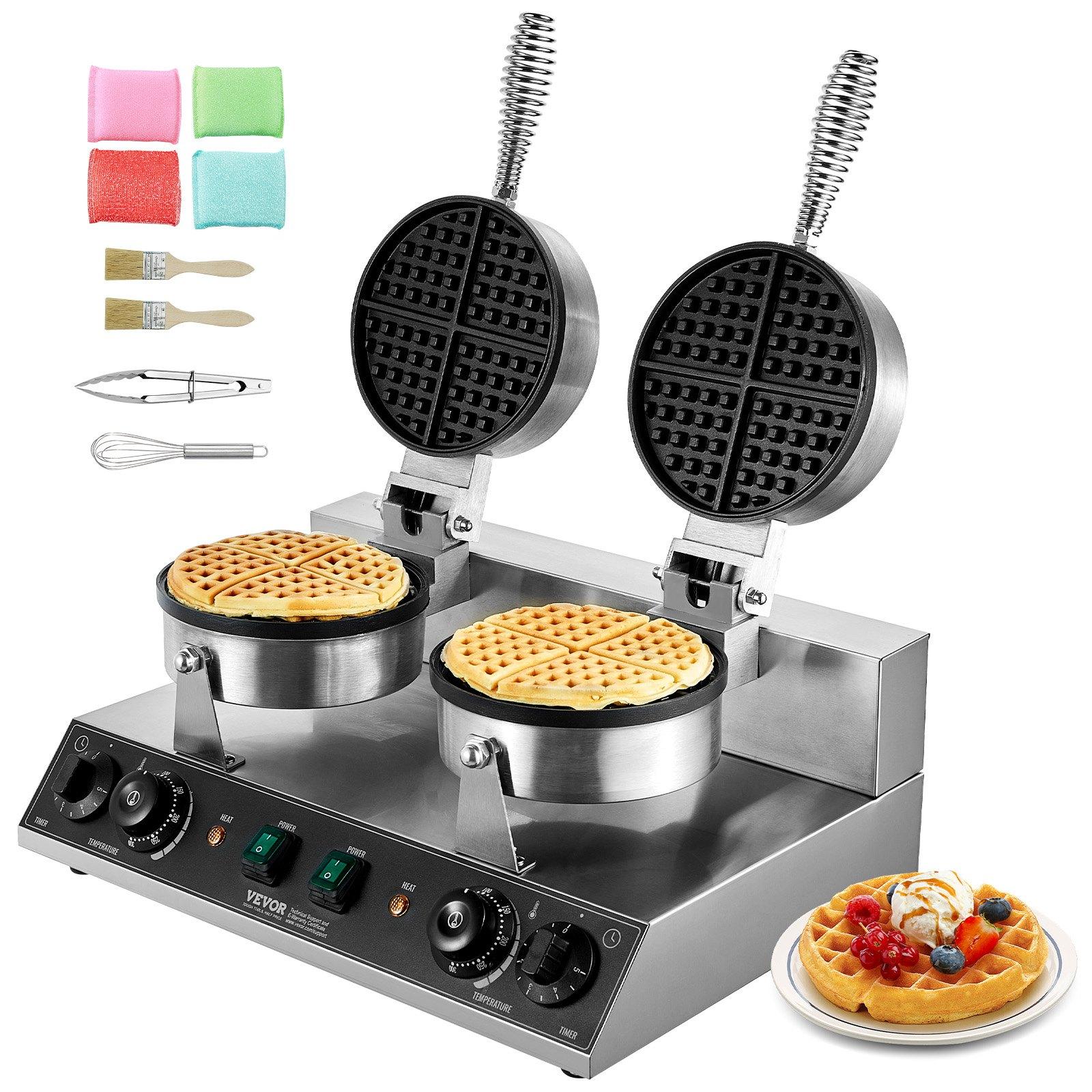 VEVOR Commercial Waffle Maker, Dual-Head Round
