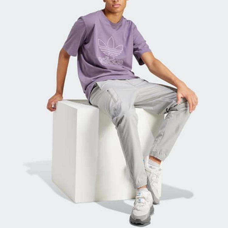 Adidas Adicolor Outline Trefoil Tee Shadow Violet Men Streetwear IR7992