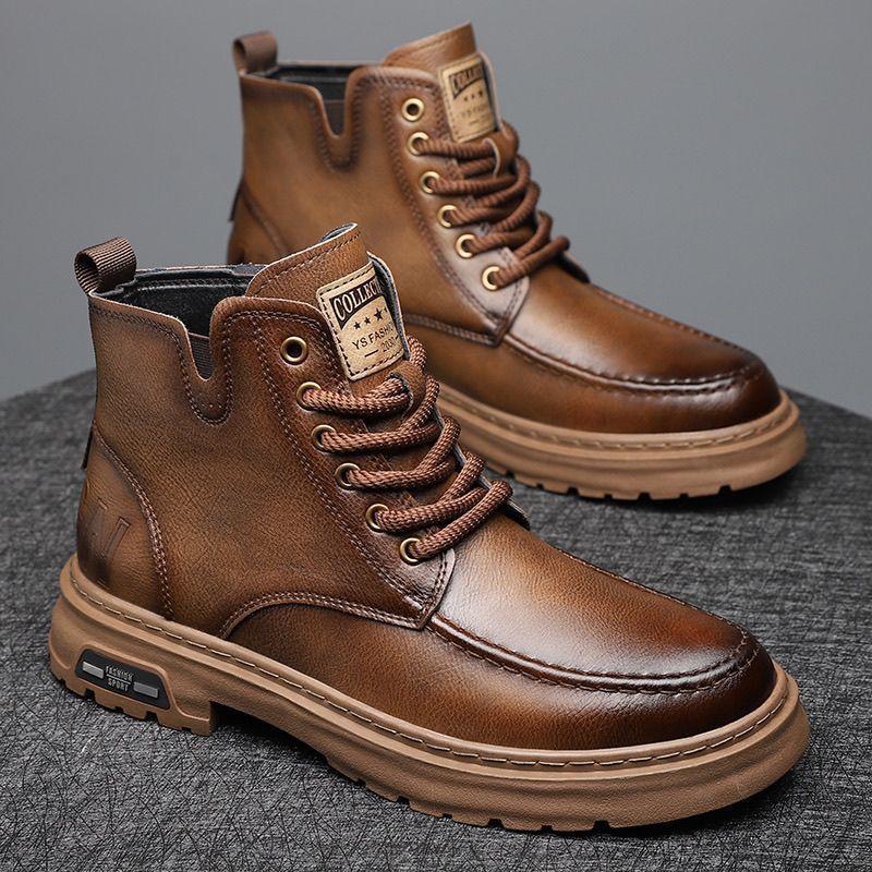 Autumn new retro Martin boots men's high-top British versatile casual long high-end boots