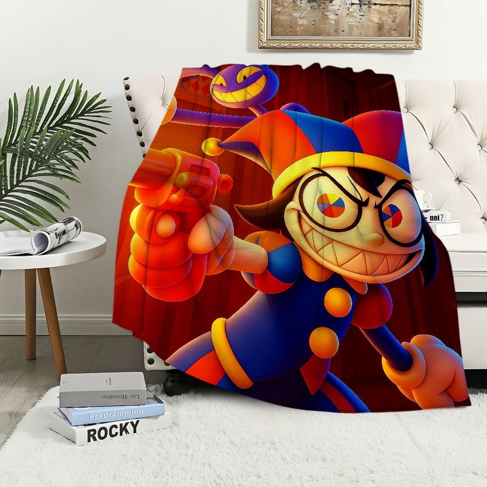 Funny Cartoon Fanart Cute D-Digital C-Circus Flannel Warm Soft Plush Blanket for Sofa Living Room Hogar Bedroom Travel Gift Home