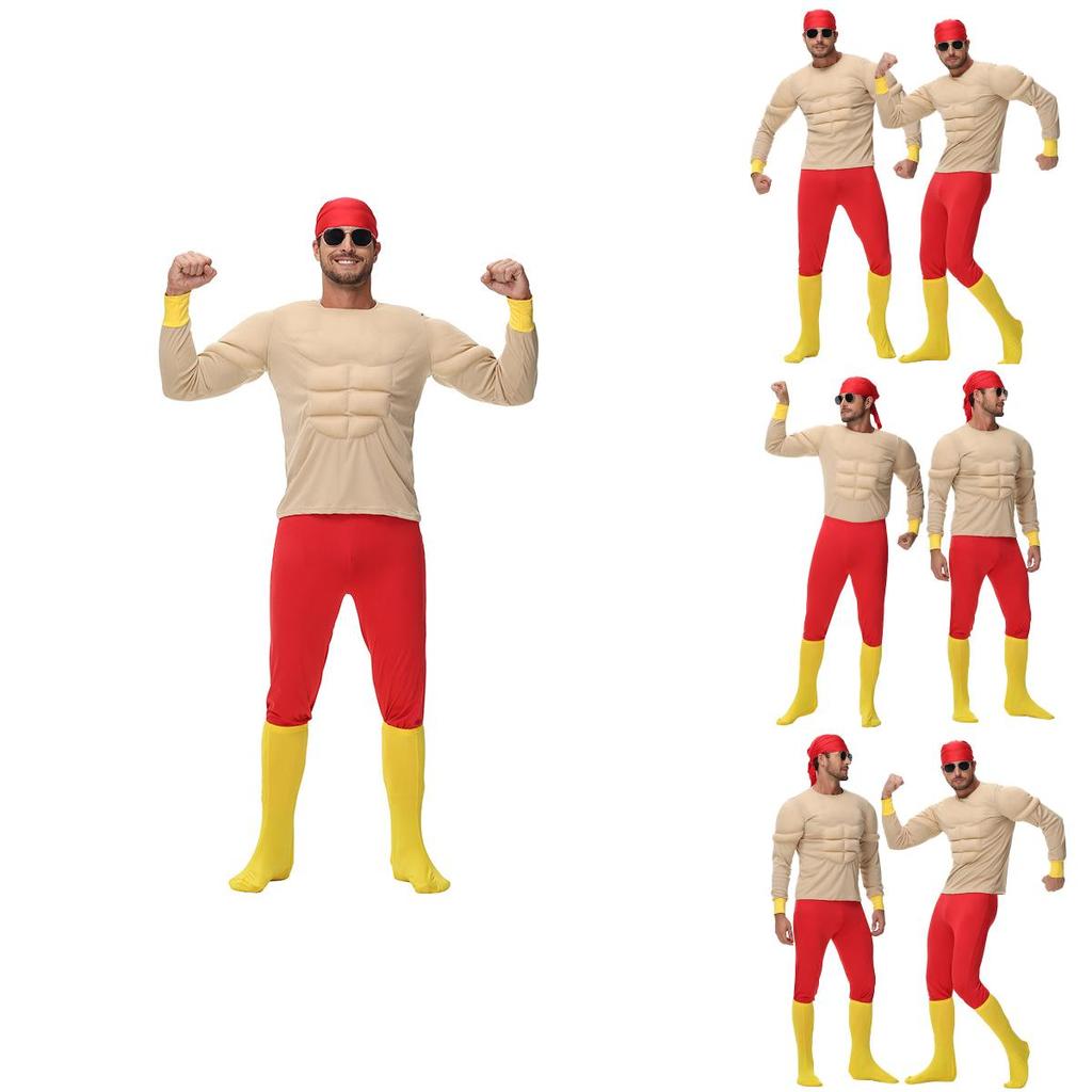 Halloween Party Outfit With Polyester Material Funny Muscle Suit For Cosplay Event