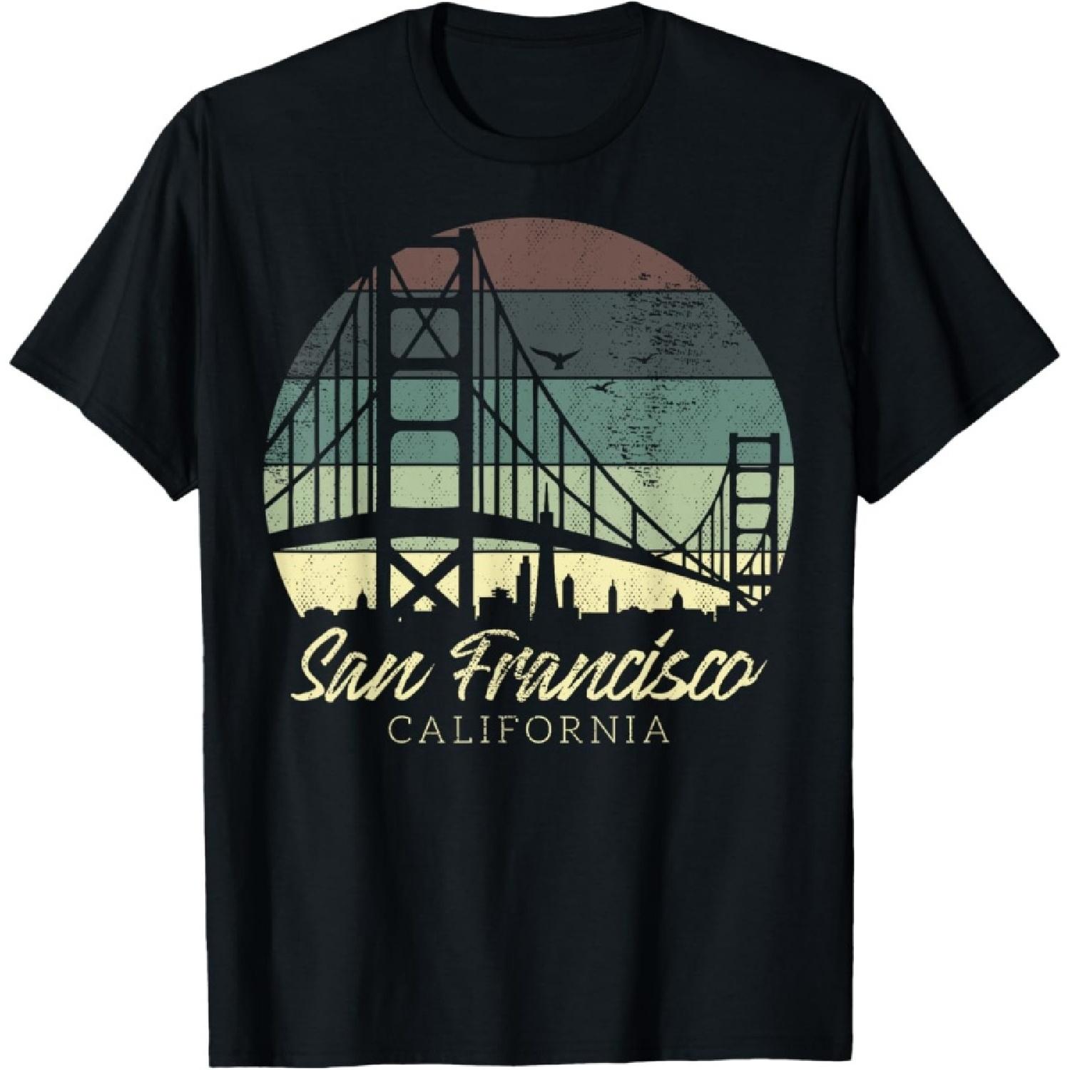 San Francisco Gold Gate Bridge Gift T-Shirt T-Shirt S чёрный
