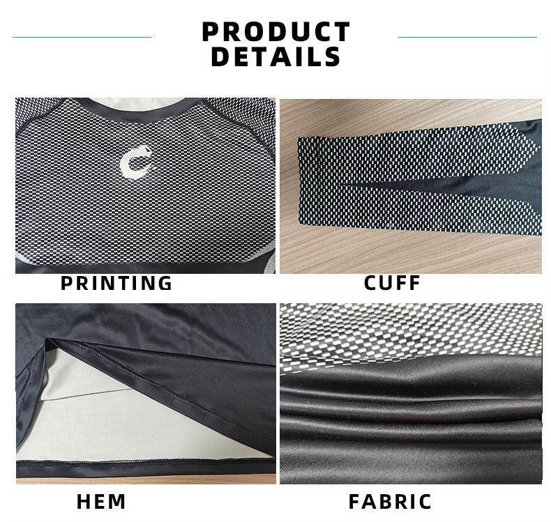 Herren Hochelastische Kompressions-Laufjacke Schnelltrocknendes Langarm-Fitnessstudio-T-Shirt