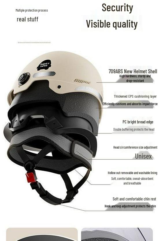 3C Certified Women's Summer Electric Scooter Helmet, Breathable & Sun-Protective, All-Season Bicycle Safety Half Helmet.