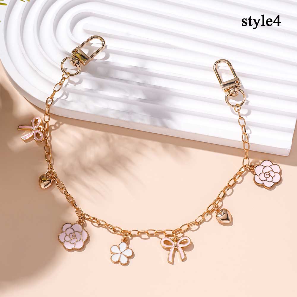 HOT Cherry Blossom Bag Pendant Chain Bow Heart Enamel Phone Charm Bag Chain Bag Extension Strap Crossbody Bag Accessories