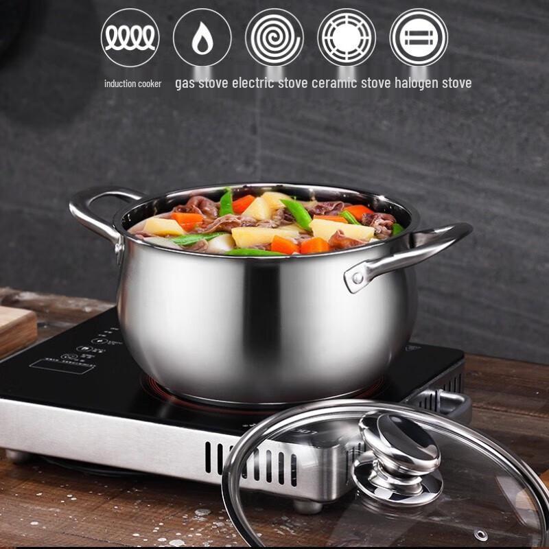 Shangheng 304 Stainless Steel Drum-shaped Soup Pot