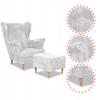Bonito Wing Chair with Footstool Scandinavian Family Meble Corduroy Light