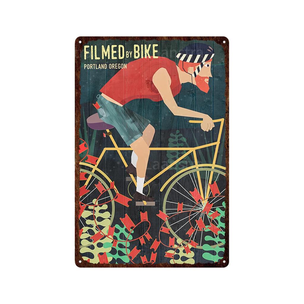 Mountain Bike Vintage Poster Landscape Metal Plate Plaque Wall Decor Iron Retro Posters Man Cave Bar Club Decoration Artwork