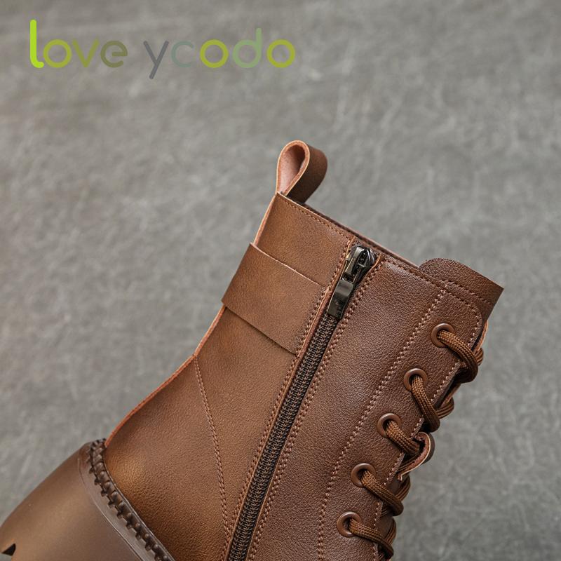 Женские осенние и зимние удобные ботинки Marton из натуральной кожи — фото 10