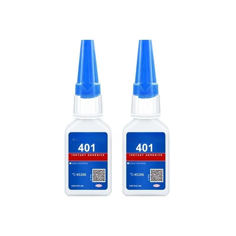 Brand-new upgraded 401 super cyanoacrylate glue, instant drying in 5 seconds, waterproof, stable and versatile bonding tool.