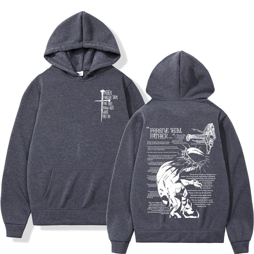 Christian Religious Jesus Forgive Them Father Hoodies Men Women Clothing Fashion Harajuku Sweatshirts Oversized Fleece Pullovers