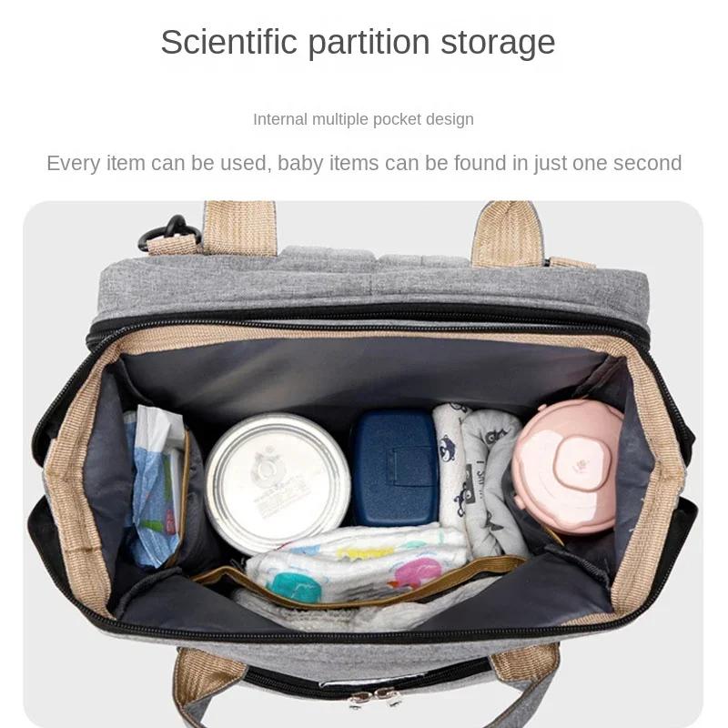 Mommy Diaper Bags Baby Bed Mother Large Capacity Nappy Milk Bottle Backpacks With Changing Mat Convenient Baby Nursing Bags