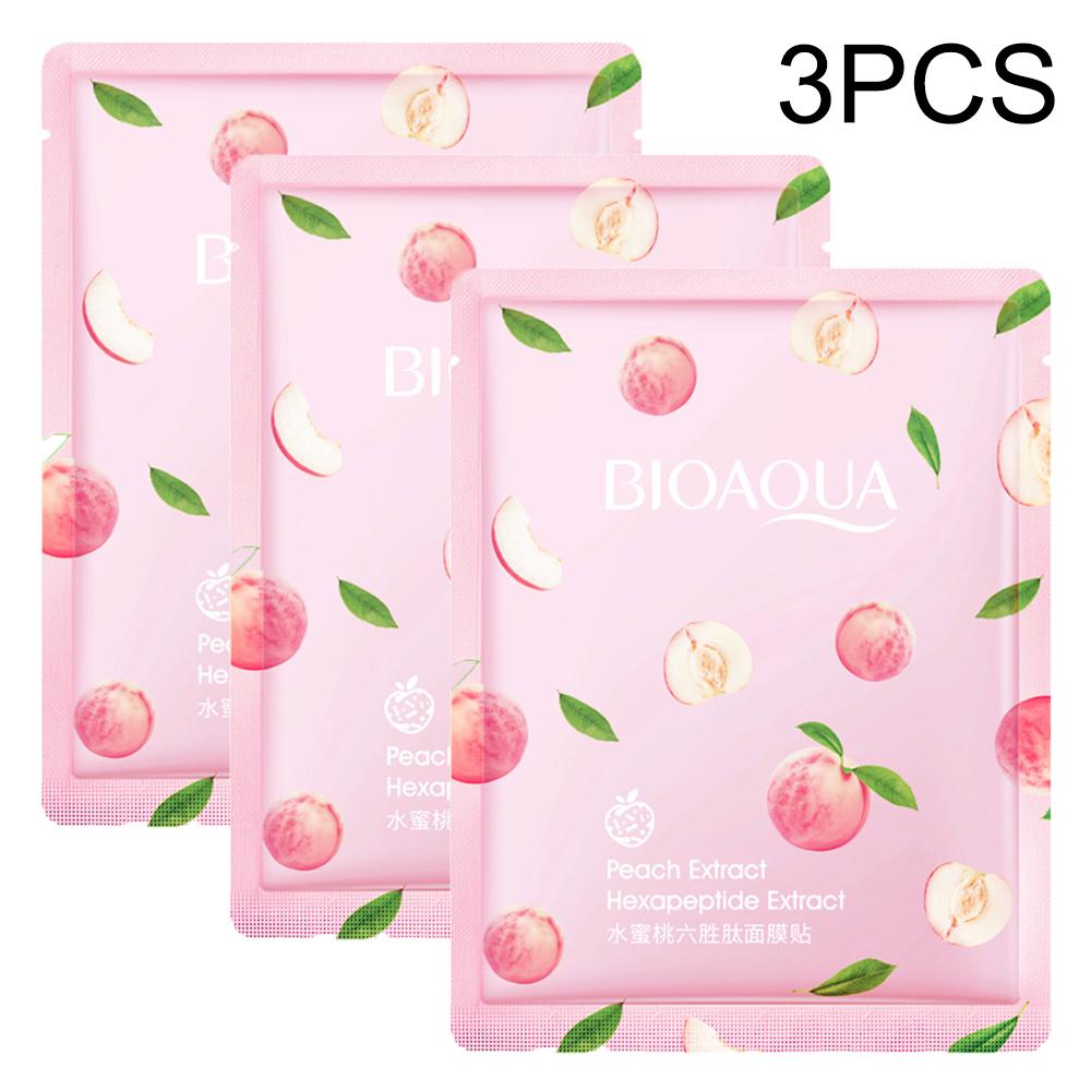 Bioaqua Honey Peach Hexapeptide Extract Lactic Acid Bacteria Sheet Facial Mask