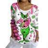 Women's Fashion Casual Knit Sweater Button-Up Christmas Print Cardigan Jacket