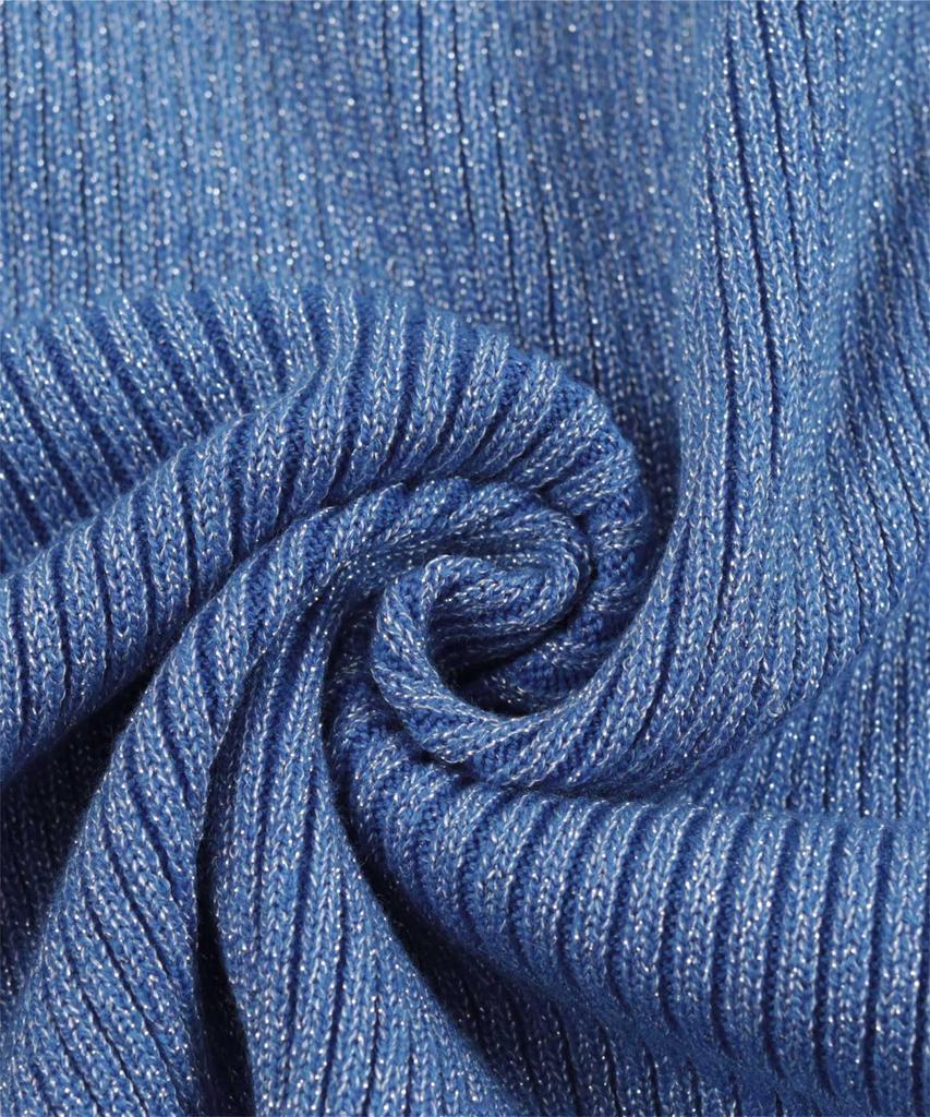 Rib Knit REXT0253 Free Size Black [miette] Color-Striped Lamé Women's