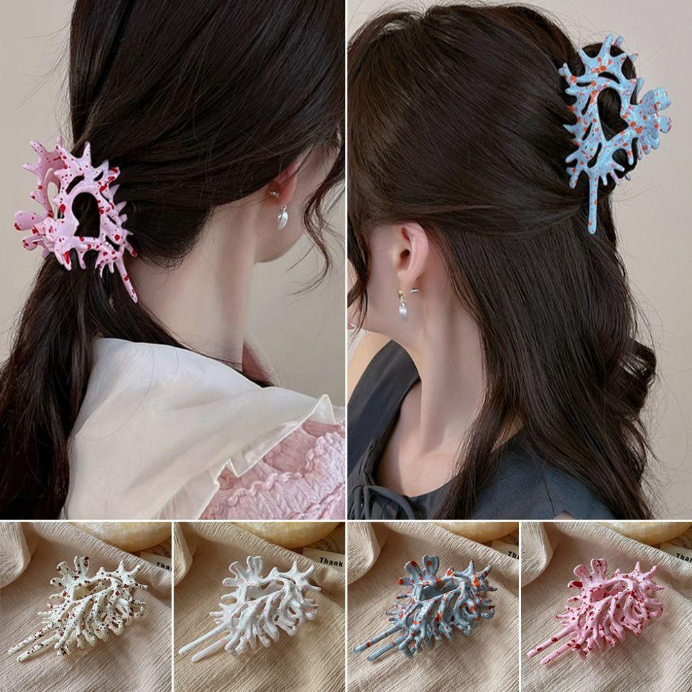 Acrylic Conch Hair Clip Geometric Hair Gripper Fashion Hair Claw Grasp  Daily