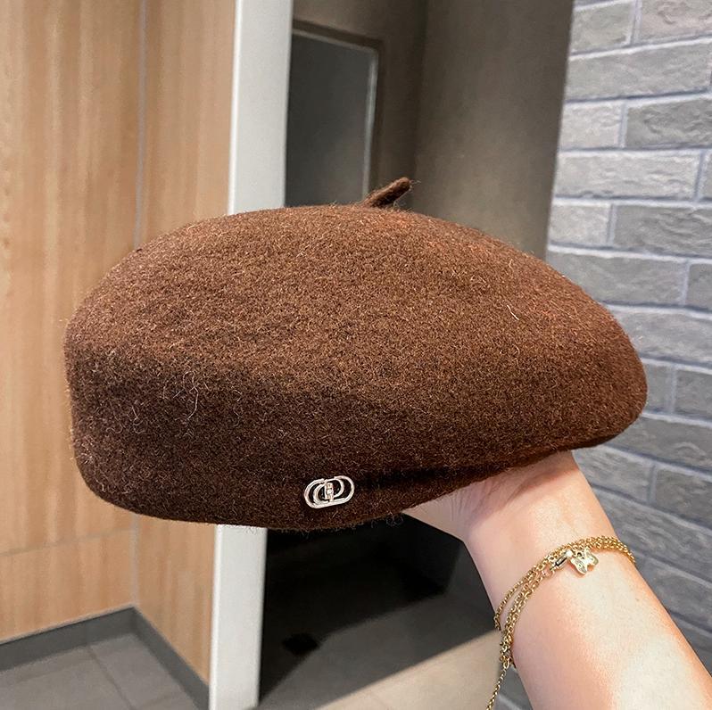 Britische Wolle Filz Koreanische Perlen Retro Baskenmütze für Damen - Herbst/Winter Society-Maler Trend