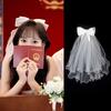 Wedding Veil Bridal Headwear Simple Elegant Soft Tulle Headpiece for Registration Ceremony Engagement And Bride's Gown