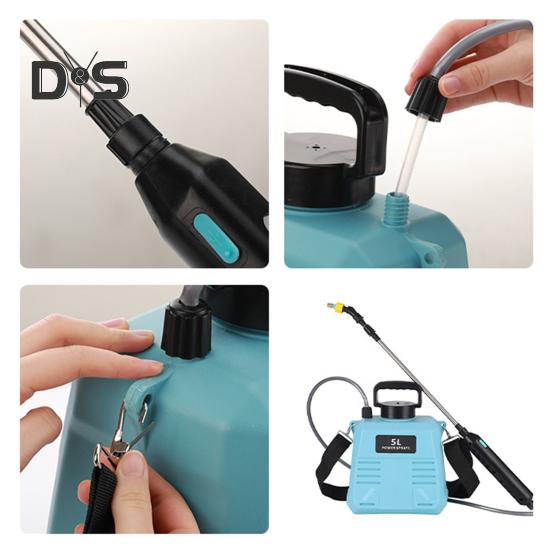 5L/8L Elektrisk Trädgårdsspruta Ryggsäck Grässpruta med 3 Munstycken Infällbart Spröt Justerbar Rem Trädgårdssprutverktyg för Vattning Gödning