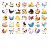 35pcs-50pcs Cartoon Cute Stickers Cute Farm Animals Cartoon Stickers Chicken Stickers For Laptop Motorcycle Luggage Phone DIY
