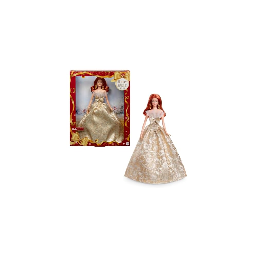 

Barbie Holiday Barbie Red Hair Signature Doll Black Dress-Up Playset for Kids Ages 6 and Up