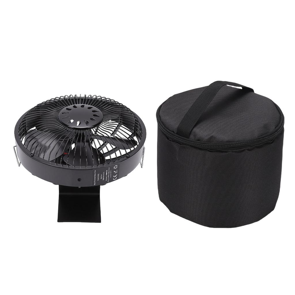 Heat Powered Fireplace Fan Quiet Round Aluminum Alloy Wood Stove Fan for Fireplace Wood Log Burning Stove