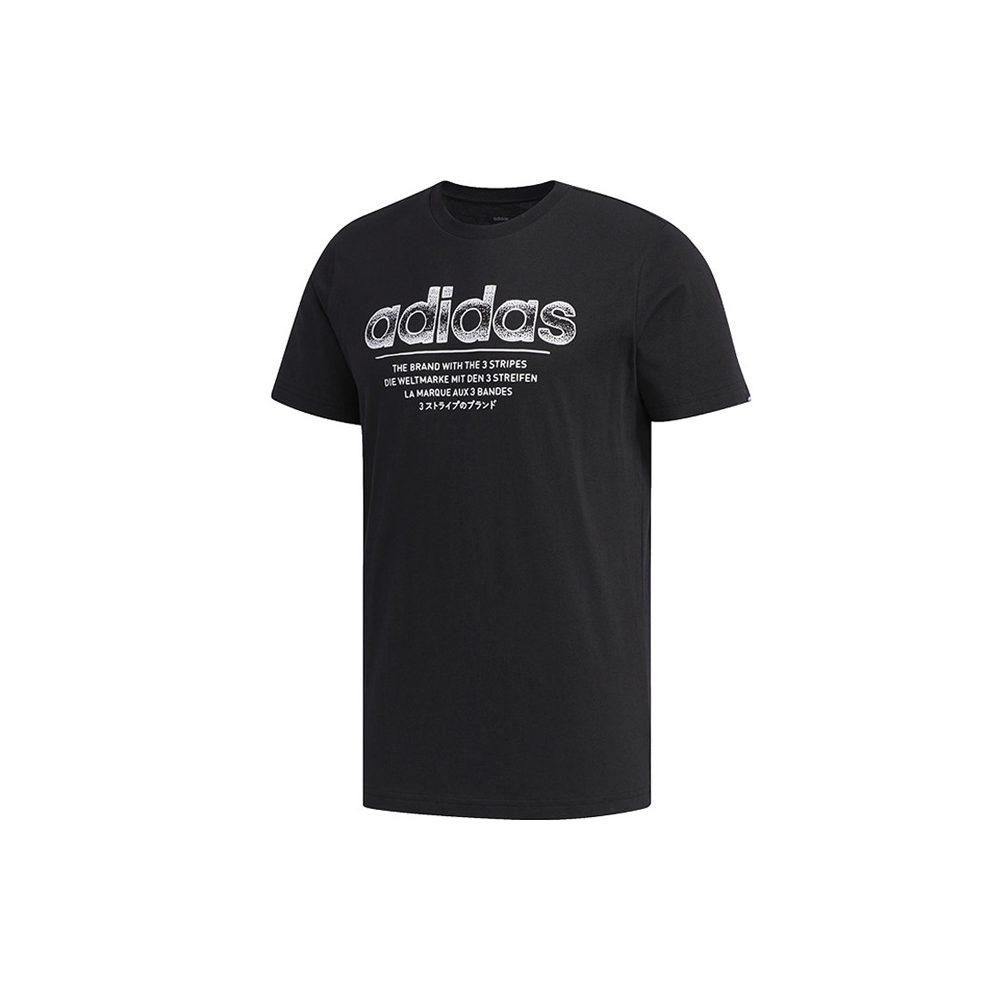 Adidas T Shirts Men's Black Crew Neck Moderate Straight Fit FM6242