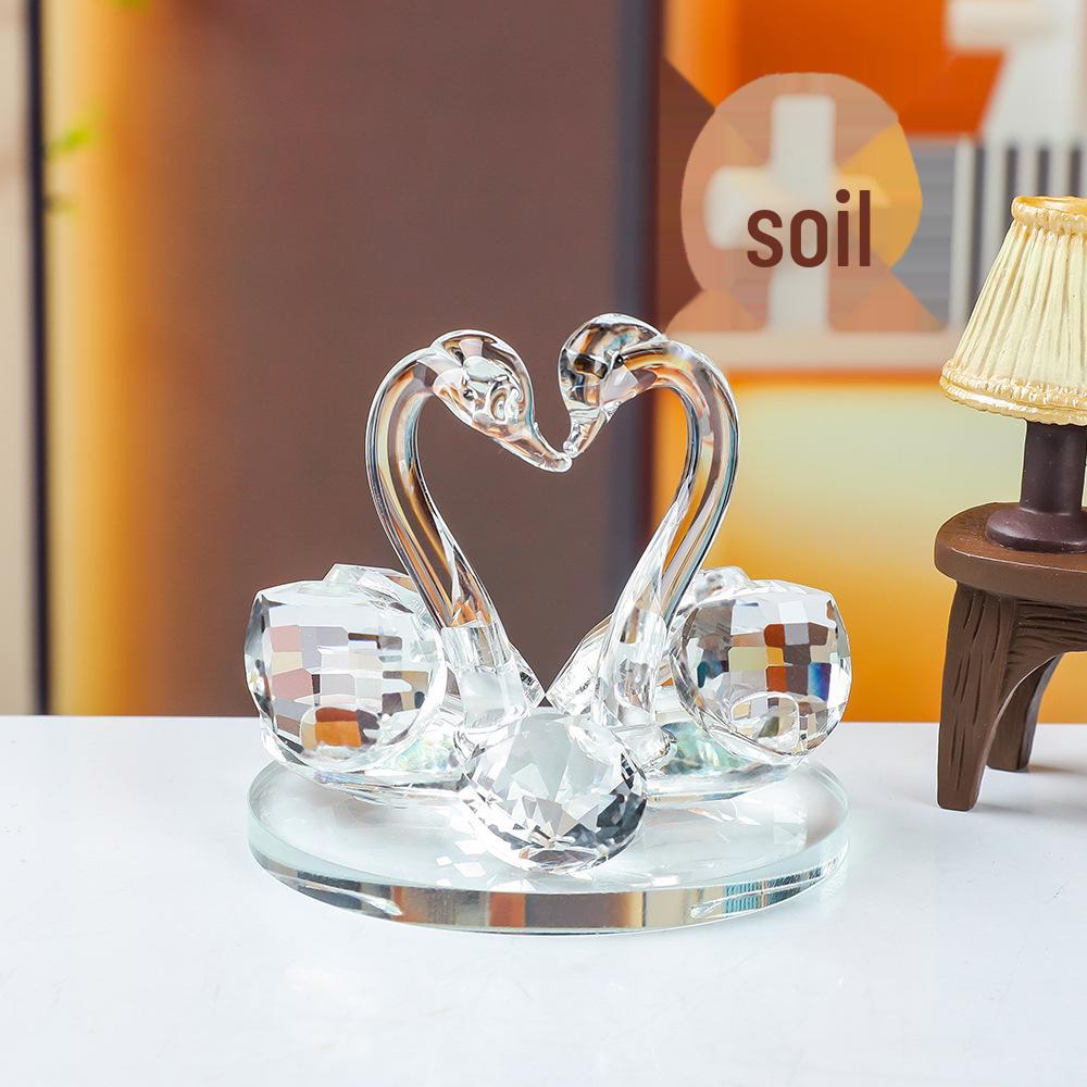 Elegant Crystal Swan Car Perfume Ornament - High-End Interior Accessory