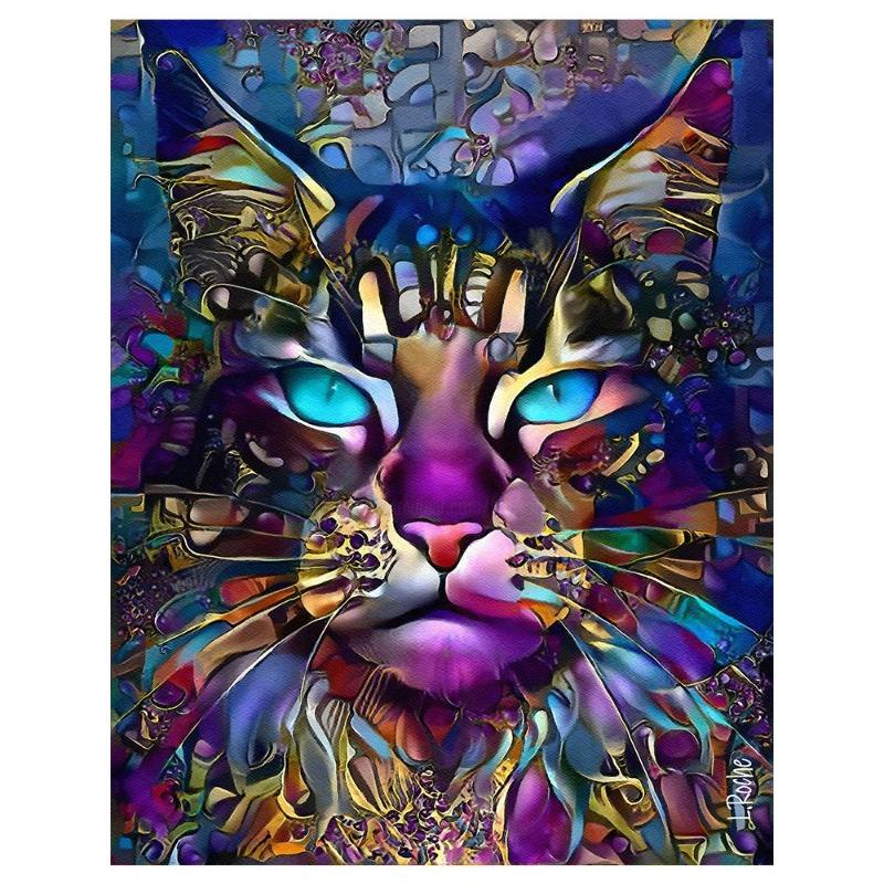 Canvas painting, wall painting, abstract watercolor posters with cats, cute animals, oil painting with a print for the modern house,