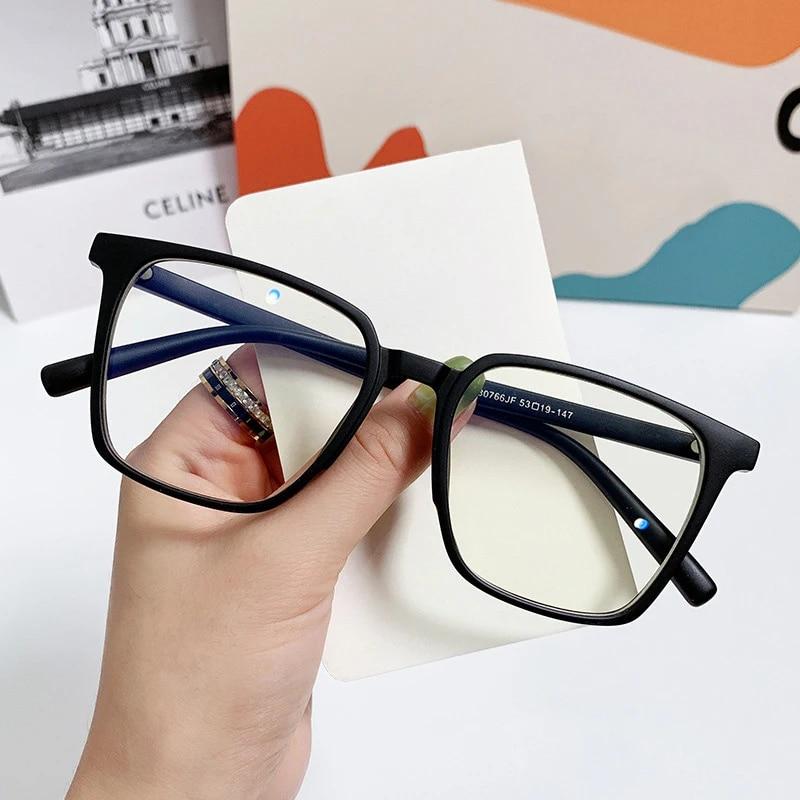 Fashion Unisex Square Glasses PC Frame Gentle Black Rectangle Eyewear for Men Women Party