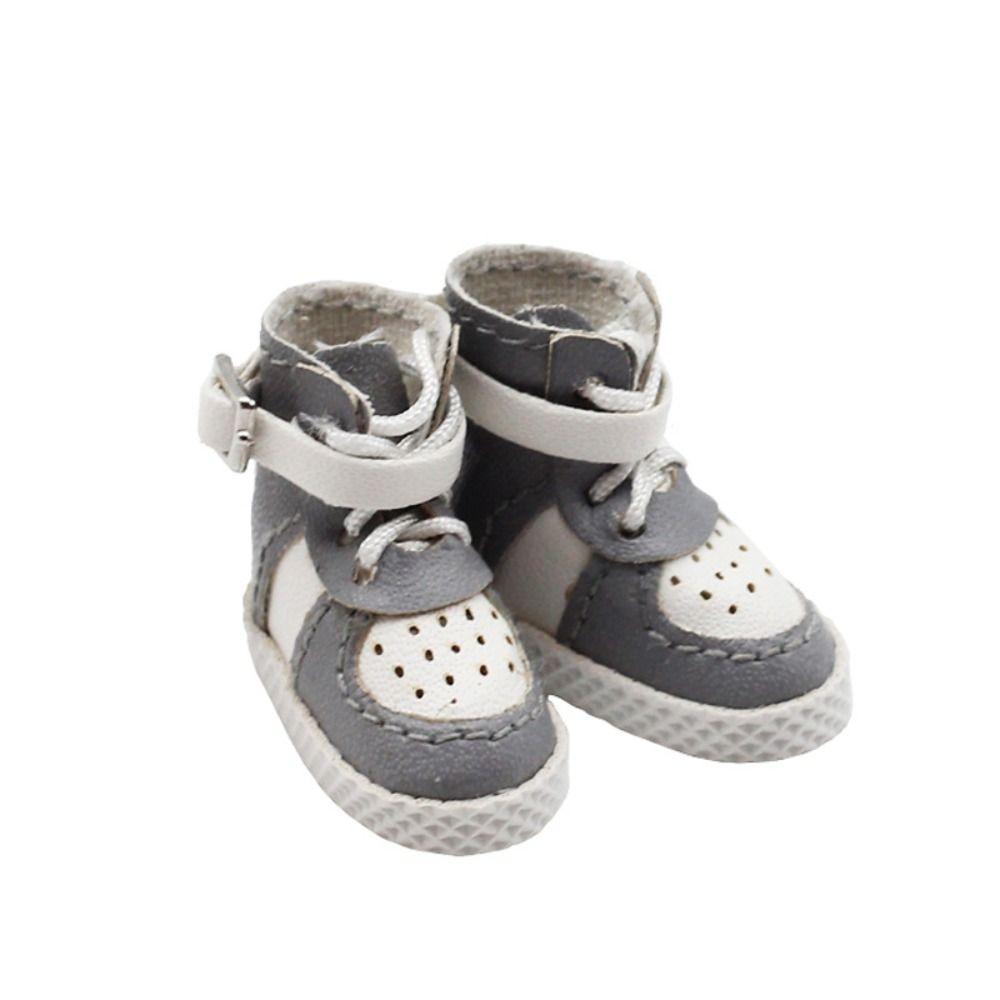 

PU Leather 15cm Labubu Leather Boots Fashion Doll Accessories PU Leather Boots for Ob11 Girls серый