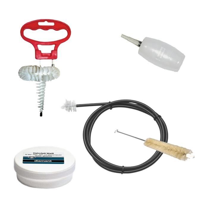 Kit de nettoyage - ICH-ZAPFE.DE - Robinet et fût - Soufflet en nylon - Graisse alimentaire - Brosses incluses