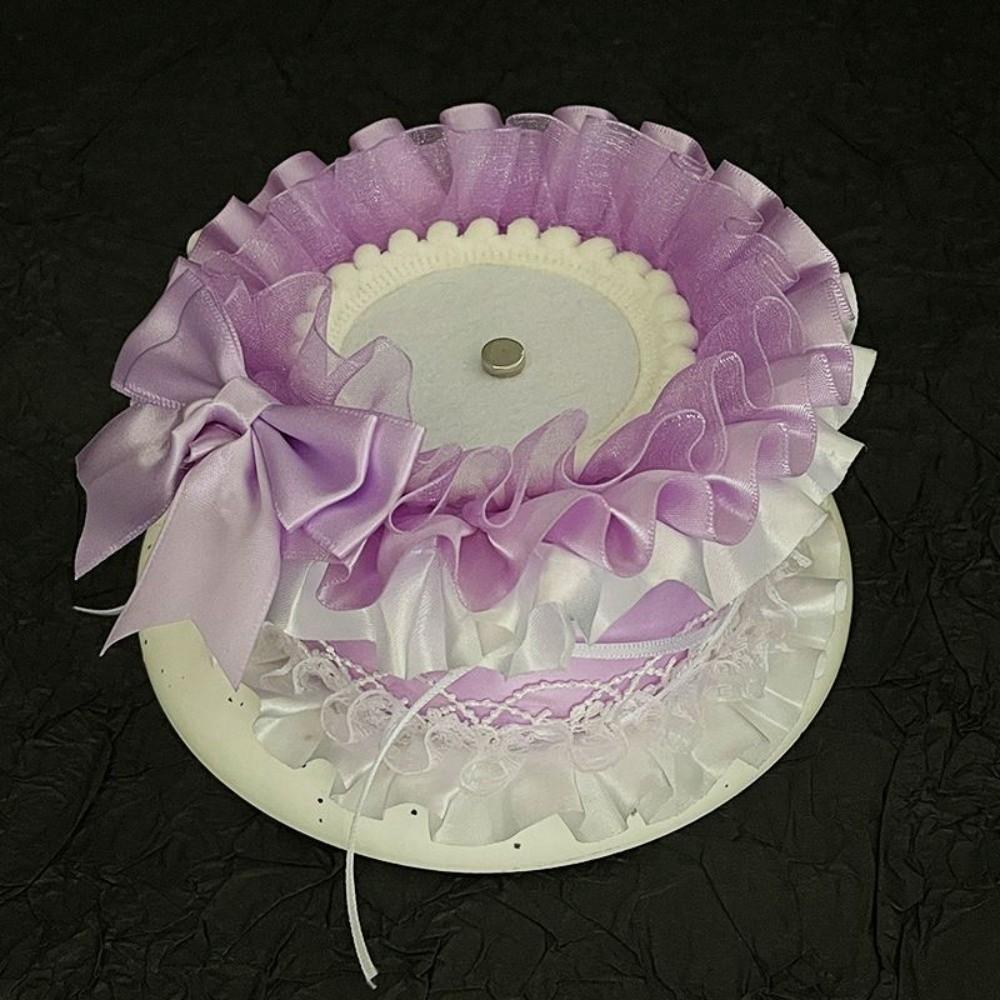 Pearl Pins Display Base Lace Ornate Ribbon Badge Flower Badge Display Style 3 Purple