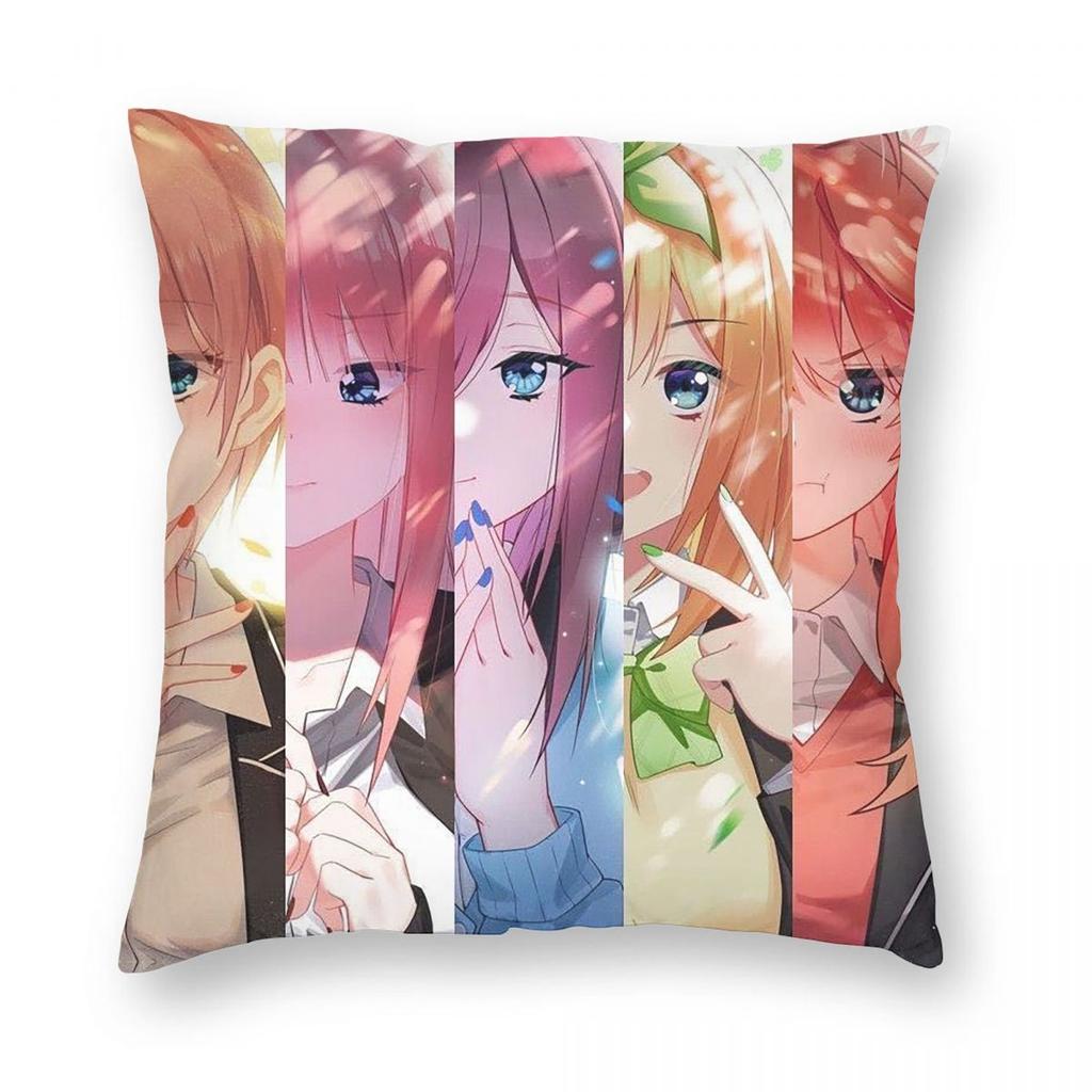 The Quintessential Quintuplets Anime Square Pillowcase Pillow Cover Cushion Decor Comfort Throw Pillow for Home Bedroom