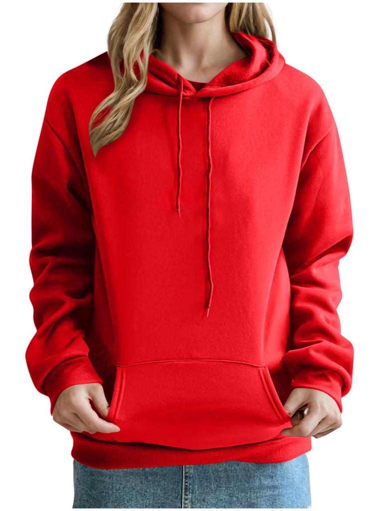 European and American Women's Plus Velvet Loose Casual Pullover Hoodie - 2024 Autumn/Winter Collection