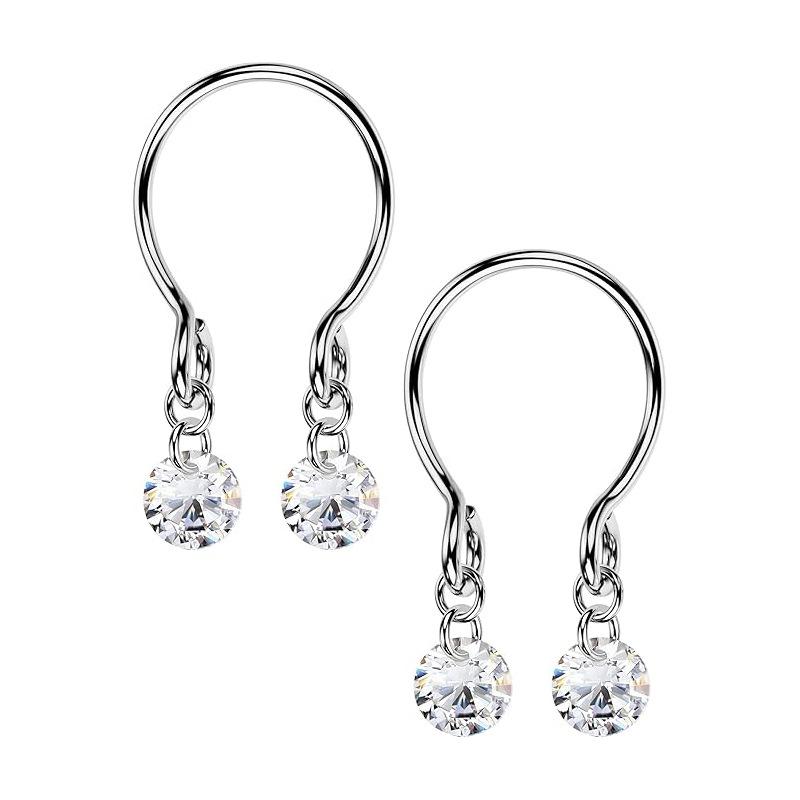 

U Shaped Nipple Ring Fake Piercing Pendant Drip Zircon Nipple Chain Magnetic Clip On Body Jewelry
