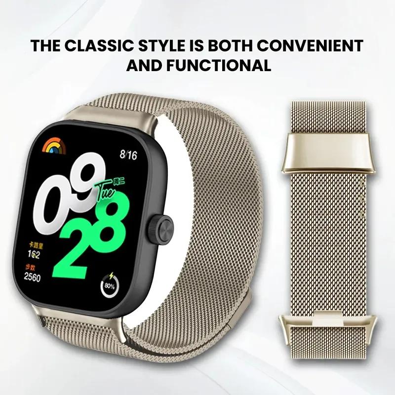 Roestvrijstalen band voor Redmi Watch 4 Horlogeband Milanese lus Magnetische armband voor Xiaomi Mi Band 8 Pro Polsband Watch4