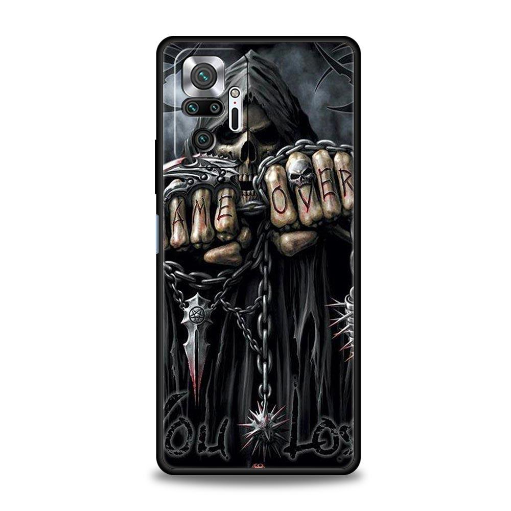 Grim Reaper Skull Skeleton Phone Case For Xiaomi Redmi Note 14 13 5G 10 11 12 Pro Plus 4G 14C 13C 12C 10C Black Cover