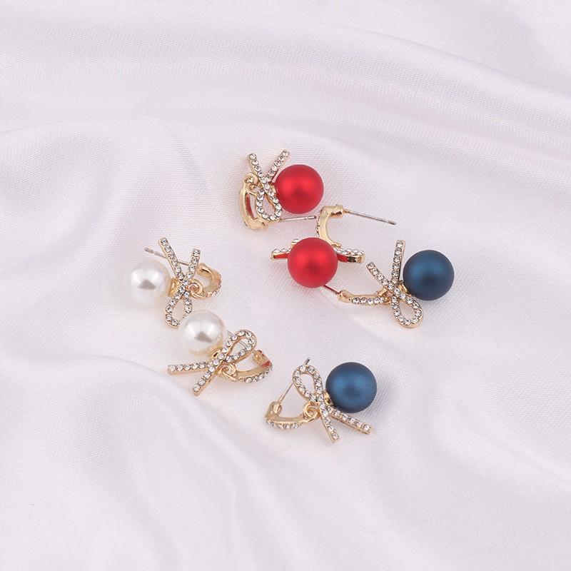 

925 Silver Bow Pearl Earrings - Stylish Korean Design for Multi-Match Fashion