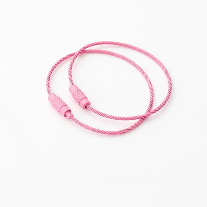 

10 шт. цветной окрашенный стальной провод брелок DIY брелок аксессуары круг веревка кабель петля походная багажная бирка винт замок гаджет 15 см